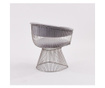 Луксозен стол за отдих s016, сребрист/сив, неръждаема стомана
