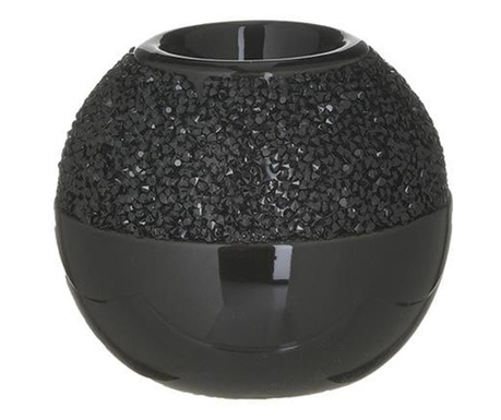 Керамичен свещник, черен, 10x10x8,5cm, 3-70-129-0171