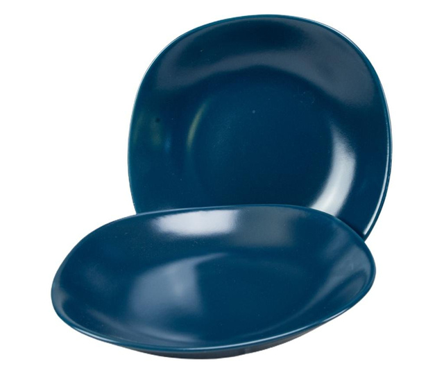 Set 6 farfurii adanci pentru casa familiei tale, cesiro, Ø 23 cm, albastru cobalt