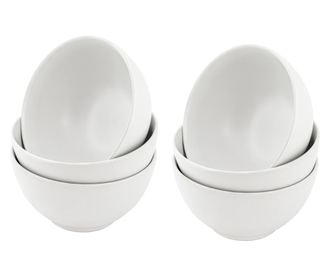 Set 6 boluri, cesiro, 600 ml, alb arctic mat