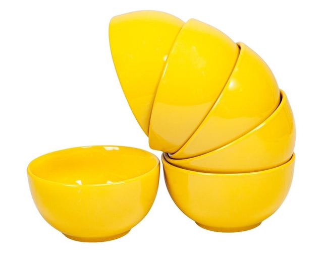 Set 6 boluri pentru casa familiei tale, cesiro, 200 ml, galben papadie