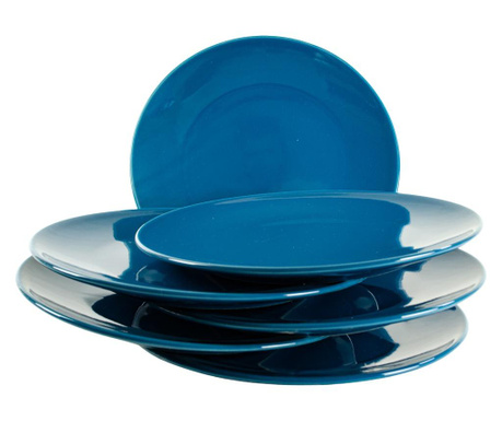 Set 6 farfurii intinse pentru casa familiei tale, cesiro, Ø 26 cm, albastru bluemarin