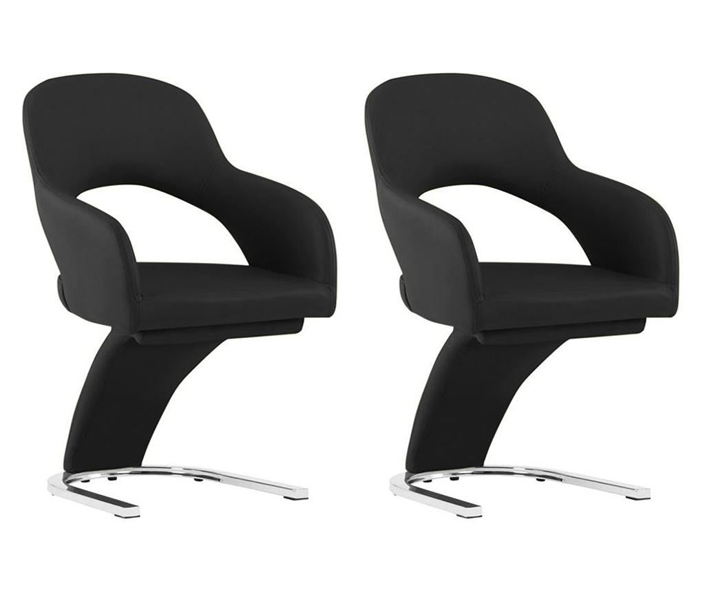 Scaun de sufragerie emma 2 buc, negru - 4