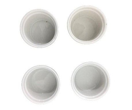 Set 4 mini-boluri excellent houseware, ceramica, 6x3.5 cm, alb