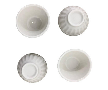 Set 4 mini-boluri servire excellent houseware, ceramica, 6x3.5 cm, alb