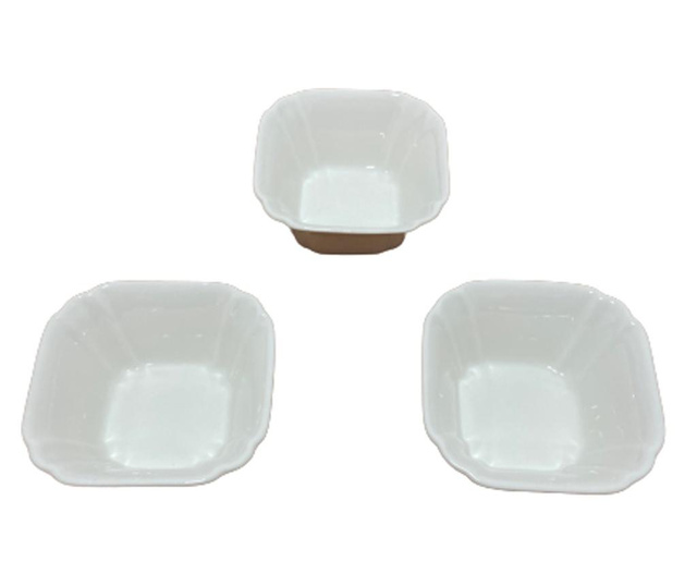 Set trei boluri servire salata/sosuri/snacks Excellent Houseware, portelan, 9.5x4.5 cm, alb