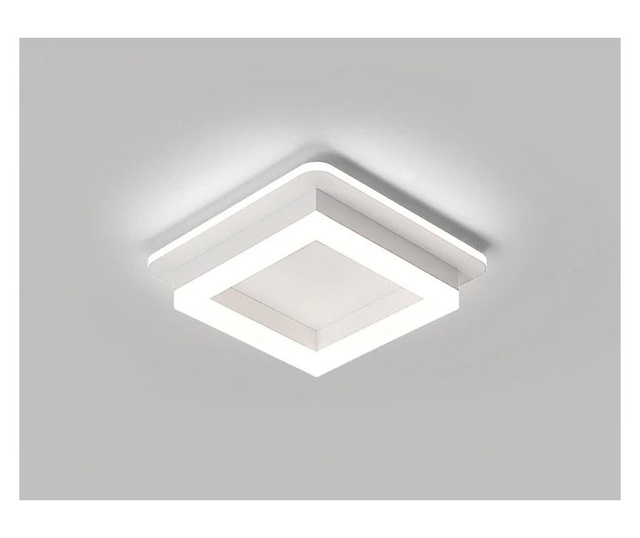 Lustra led f567pa patrat, lumina calda/neutra/rece, alb  25 X 25 cm