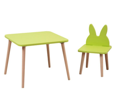 Set masuta si scaunel copii alpino,rabbit verde