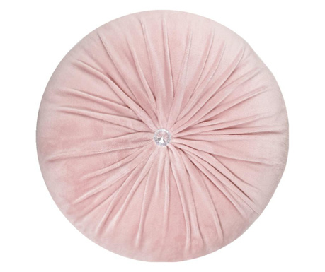 Perna decorativa, rotunda, catifea plus, roz deschis prafuit, 33 cm, Fashion Story Home
