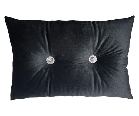 Perna decorativa, catifea premium, negru, 30/45 cm, Fashion Story Home