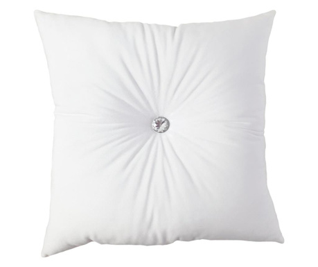 Perna decorativa, catifea premium, alb, 40/40 cm, Fashion Story Home