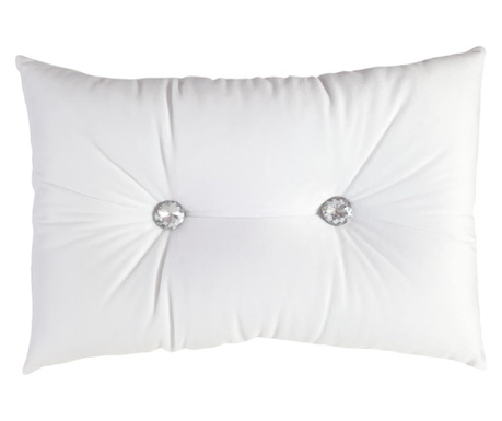 Perna decorativa, catifea premium, alb, 30/45 cm, Fashion Story Home