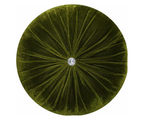 Perna decorativa, rotunda, catifea, verde khaki, 33 cm, Fashion Story Home