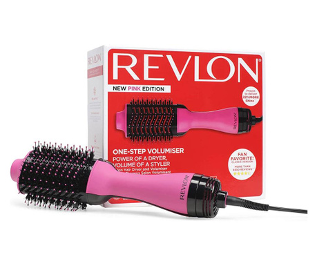 Електрическа четка REVLON One-Step Hair Dryer and Volumizer, RVDR5222PE, средна и дълга коса, Розов/Черен