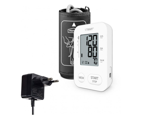 Електронен апарат за измерване на кръвно налягане VITAMMY Next 2 Plus, USB щепсел, включен адаптер, Детектор за движение на тяло