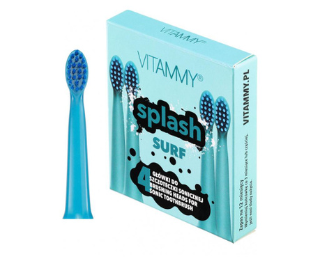 Set 4 rezerve periuta de dinti vitammy splash th1811-4 surf, albastru  9x7 cm