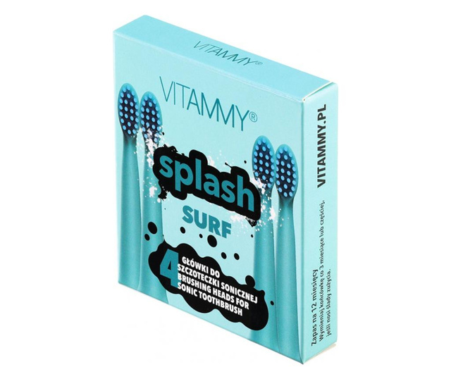 Комплект от 4 резервни глави VITAMMY Splash TH1811-4 Surf, Син