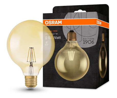 Bec cu LED Osram, E27 Osram, sticla, Led, E27, transparent, 14x14x23 cm