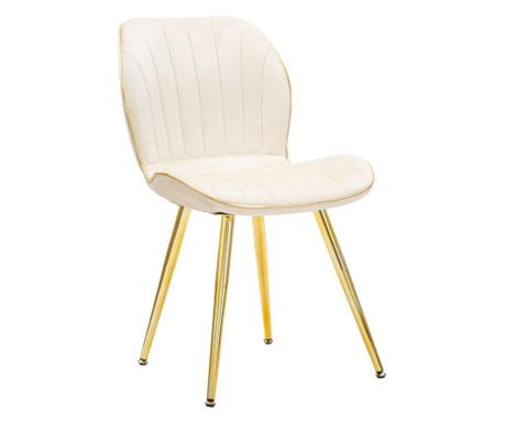 Set 2 scaune Mauro Ferretti, Glam, crem/auriu, 46x58x77 cm