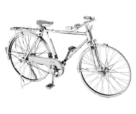 Nano puzzle metalic, 3d, rovezone, educativ, model bicicleta clasica, 70 piese