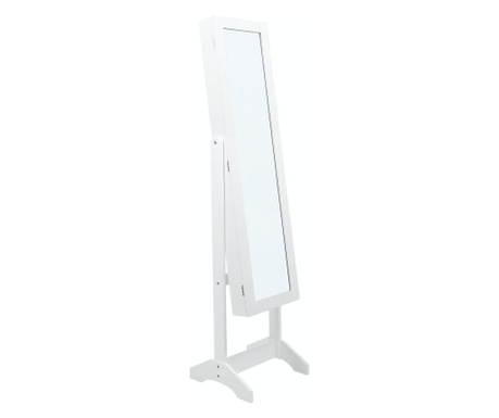 Oglinda hol mmb, cu spatiu depozitare, alb, 36 x 36.5 x 153 cm