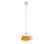 Pendul Afternoon tea E27, 1x60W, bol de supa + farfurie ceramica, galben