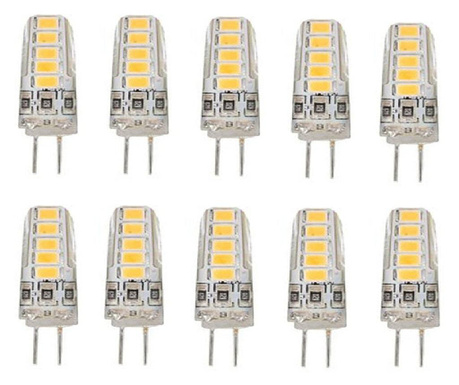 Set 10 x Becuri LED RFAN, G4, Lumina Rece, 6000K, 3W
