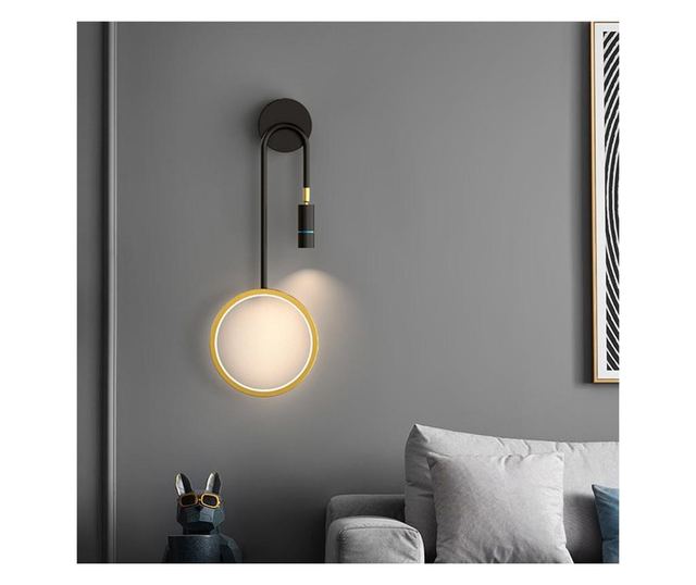 Aplica LED RFAN, Model B93, 3 Tipuri de Lumina, 30W, Negru/Auriu