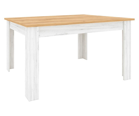 Masa dining extensibila sudbury, stejar craft auriu stejar craft alb, 184x86x77 cm