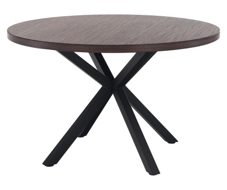 Medor sötéttölgy mdf és fekete fém asztal 120x76 cm