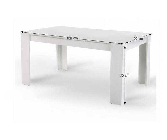 Tomy fehér mdf asztal 160x90x75 cm