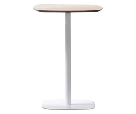 Barska miza z naravno mdf ploščo, bela kovinska noga, Harlov 60x105 cm