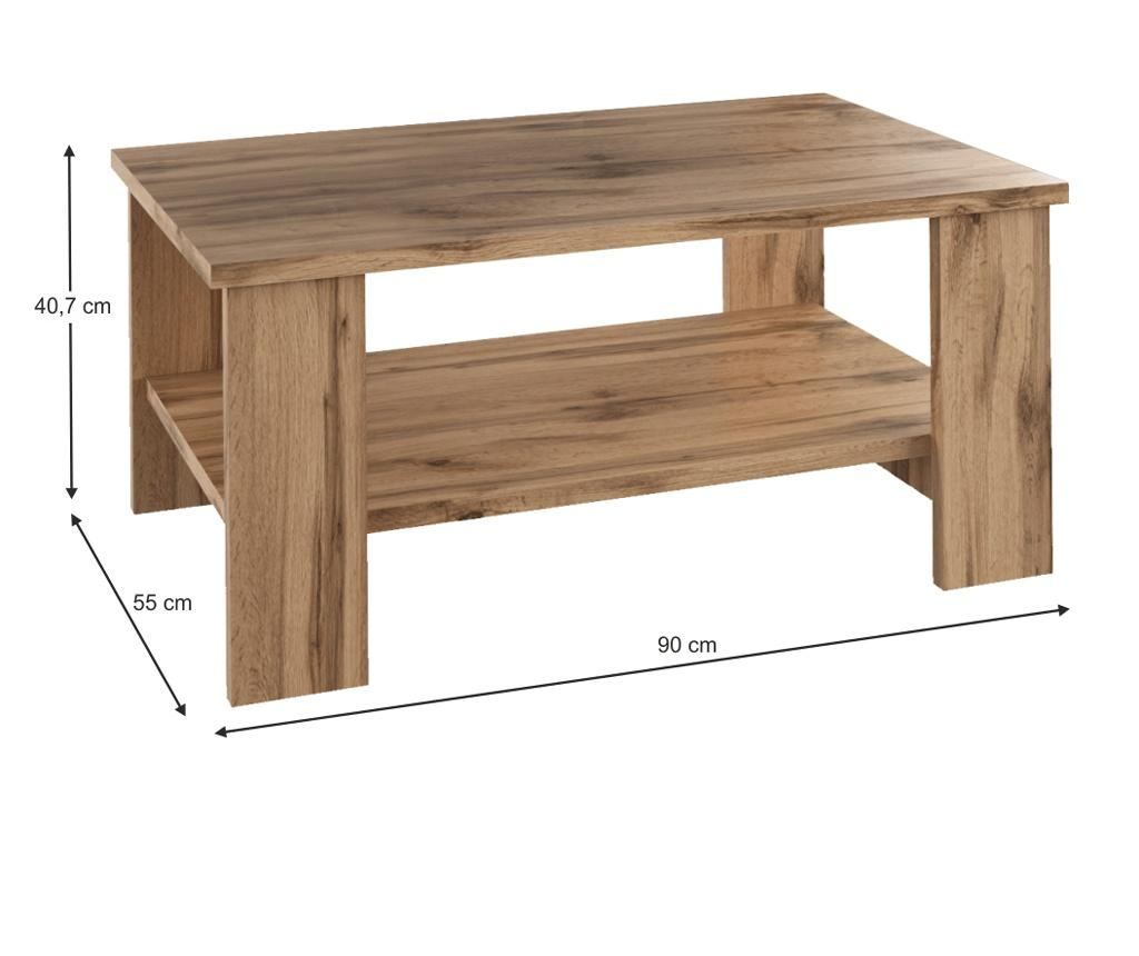 Konferenční stolek Bernardo 90x55x41 cm dub Wotan - 4
