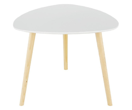 Stol za kavu s pločom od bijelog MDF drva i prirodnim nogama Tavas 48x48x40 cm
