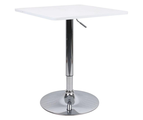 Miza z nastavljivo višino, srebrno kromiranimi nogami in belo mdf ploščo Florian 60x60x91 cm