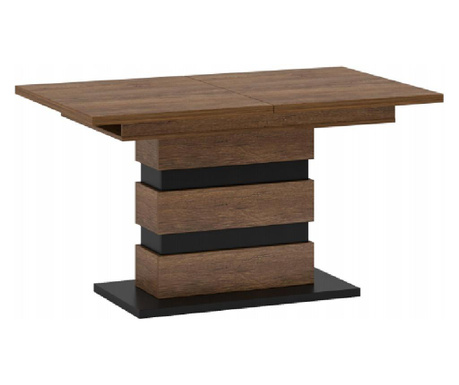 Raztegljiva miza iz rjavega mdf, hrasta Bolzano in črnega Delisa180x86x79 cm