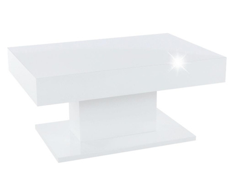 Dikaro sijoča bela mdf klubska mizica s prostorom za shranjevanje 90x60x44 cm