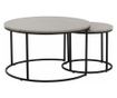 Set od 2 stolića mdf sivi metal crni Iklin 80x45 cm, 50x40 cm