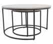 Set od 2 stolića mdf sivi metal crni Iklin 80x45 cm, 50x40 cm