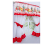 Konyhai függöny, fehér pamut, nyuszi nyomtatás, fehér csipkével, hátsó 6 cm; 300x160
