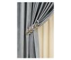 Draperie din catifea, gri perlat, cu rejansa, uni , opaca, 140x250