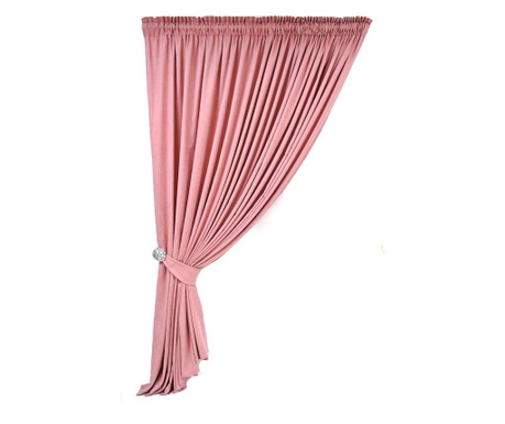 Por rózsaszín függöny, átlátszatlan, rejansa, 140x250, poliészter
