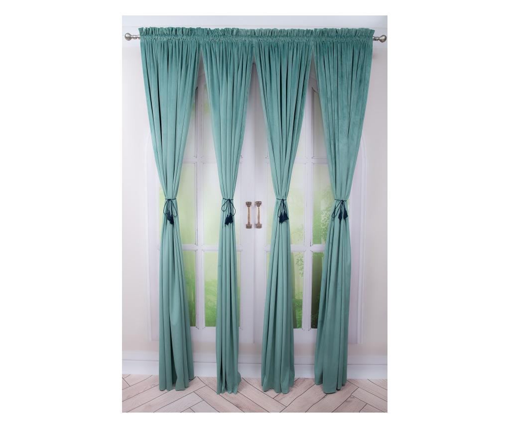 Set  draperii  din catifea,  verde menta, cu rejansa, uni , opaca, 400x250 - 2