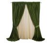 Set od 2 baršunastih zavjesa, maslinasto zelene boje, s trakom, poluprozirne, 140x250 cm
