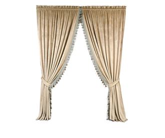 Set de 2 draperii din catifea, cu rejansa , bej-nude, opace, accesorizate 300x250 cm