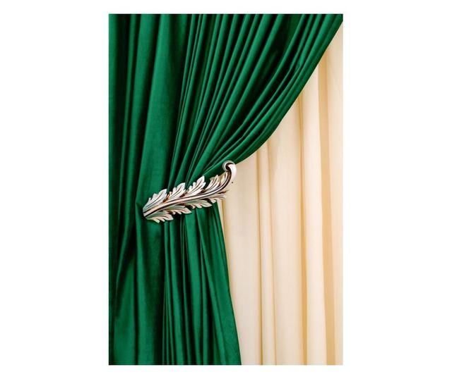 Draperie din catifea, verde smarald, cu rejansa, uni , opaca, 140x250