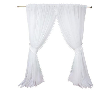 Бяла завеса, оборудвана с пискюли, с rejansa, 500 x 260
