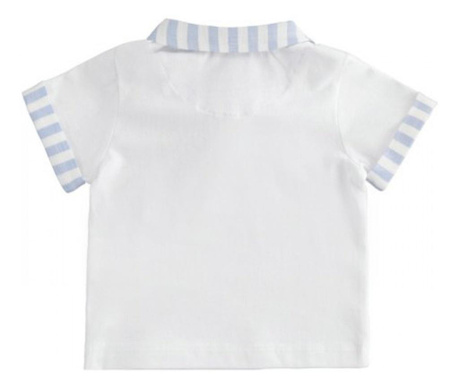 Tricou polo cu imprimeu pentru bebe baiat, I Do, alb Primavara-Vara 60-65 cm
