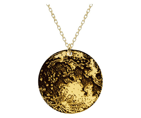 Full moon - colier din argint 925 placat cu aur galben 24k luna plina