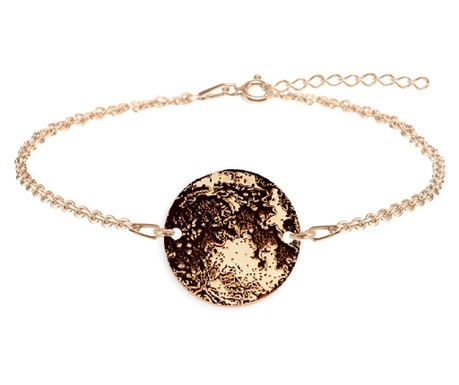 Full moon - bratara din argint 925 placat cu aur roz luna plina